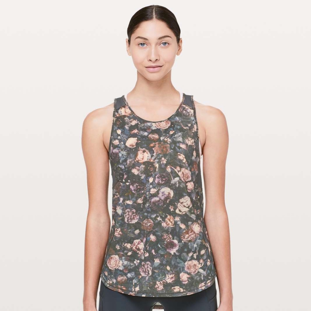 Lululemon Wunder Under Crop II Scallop Pant/Top Set Frosted Rose Multi /Melanite - Picture 6 of 15